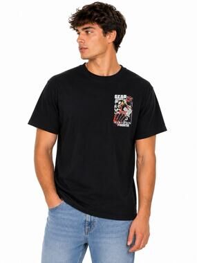 One Piece Gear Fourth Luffy Anime Graphic T-Shirt Black Size Large